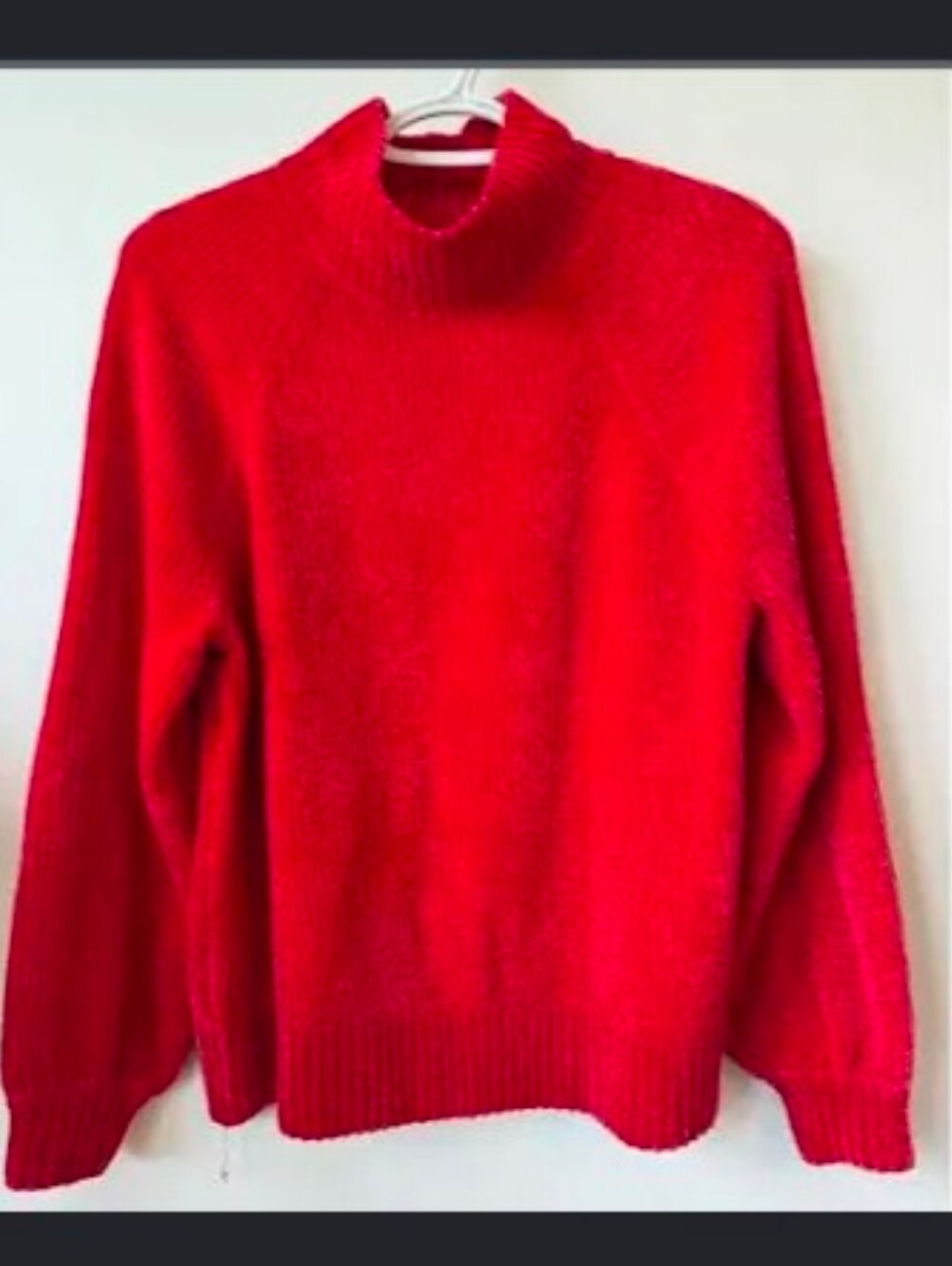 LOFT Red Chenille Cowl Neck Sweater